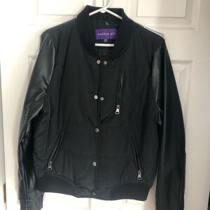 Steve Madden Girl Bomber Faux Leather Jacket